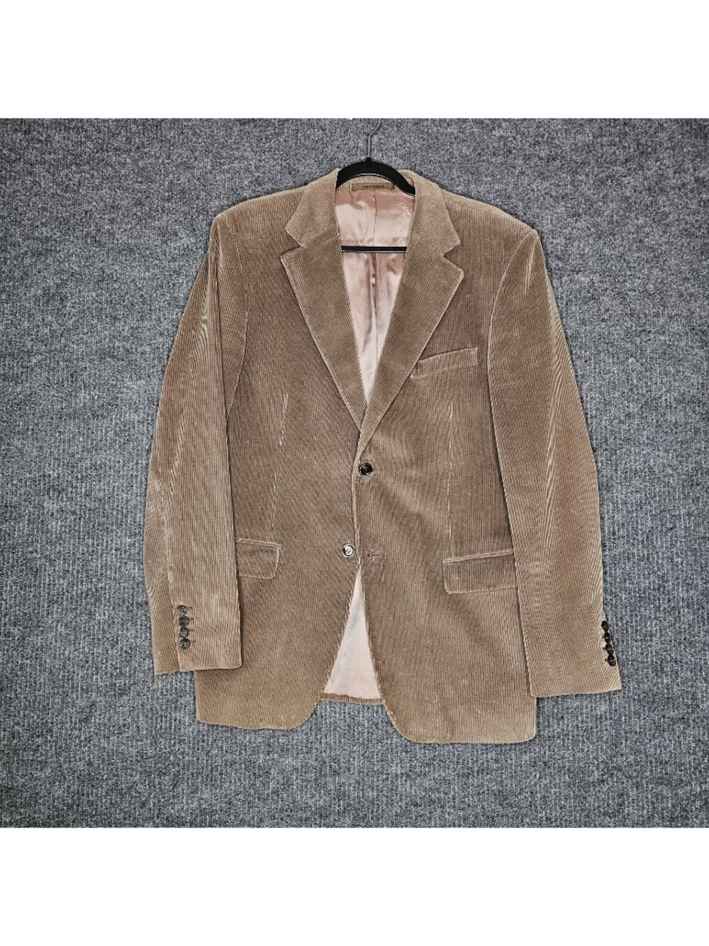 Gucci Men's Brown Tan Corduroy 2-Button Pocket Suit Jacket Blazer 50R 40R